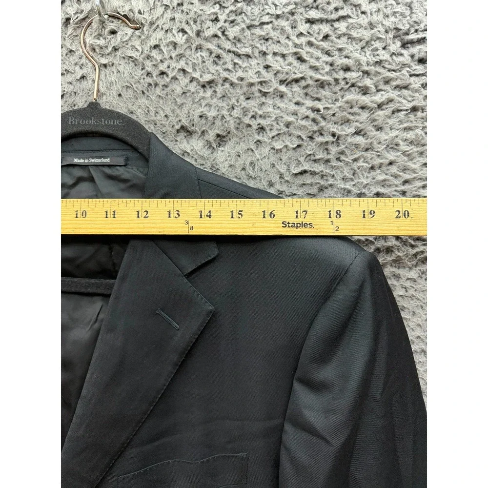 Ermenegildo Zegna Single-Breast Tailored Suit Blazer Jacket Black Mens Size 52R